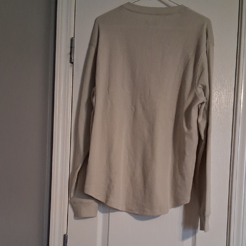 Eddie Bauer Light Tan Henley Shirt - Picture 2 of 3